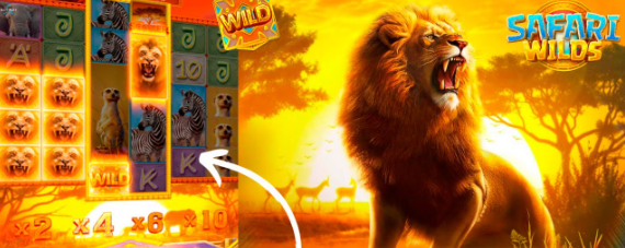 Safari Wilds, aventura selvagem, slot online, animais exóticos, funcionalidades bônus.